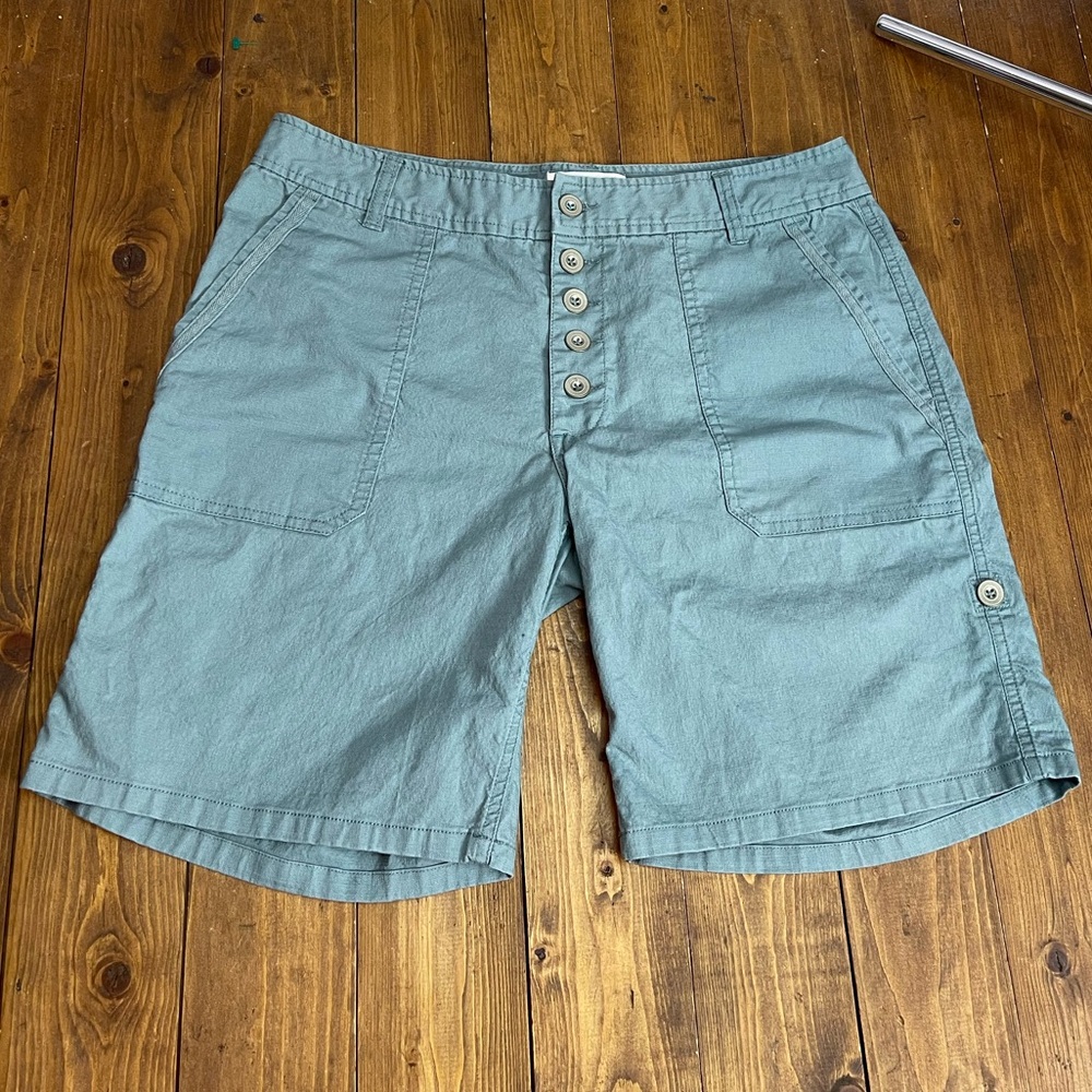 Sundance Light Teal Button-Front Utility Shorts